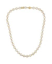 Vince Camuto Gold Tone Cubic Zirconia Bezel Necklace