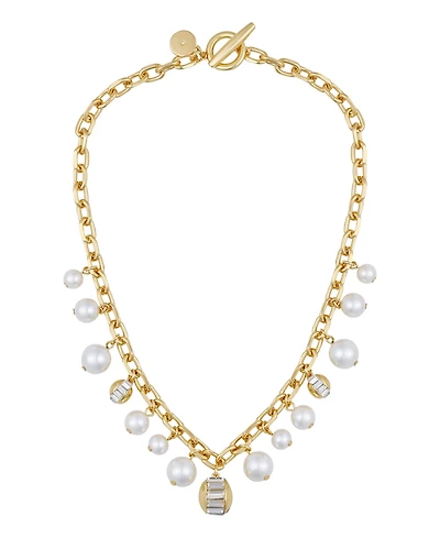 Vince Camuto Cultivated Pearl Chain Link Toggle Necklace
