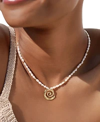 Ettika Aura Swirl Mother of Pearl Choker Necklace