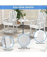 Gymax Tall Bar Stool Hdpe Chair w/ Armrest Footrest Home Indoor Outdoor Patio