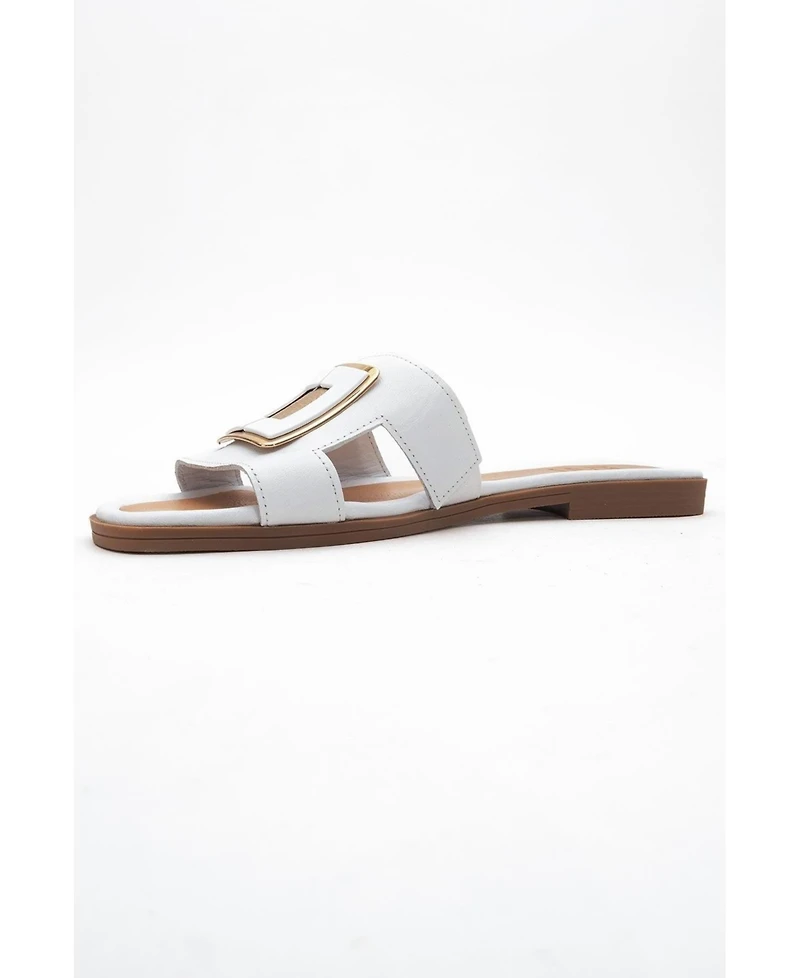 Millie Leather Buckle Slide (Women)