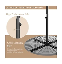 10 Feet Patio Umbrella with Crank and Solar Led Lights