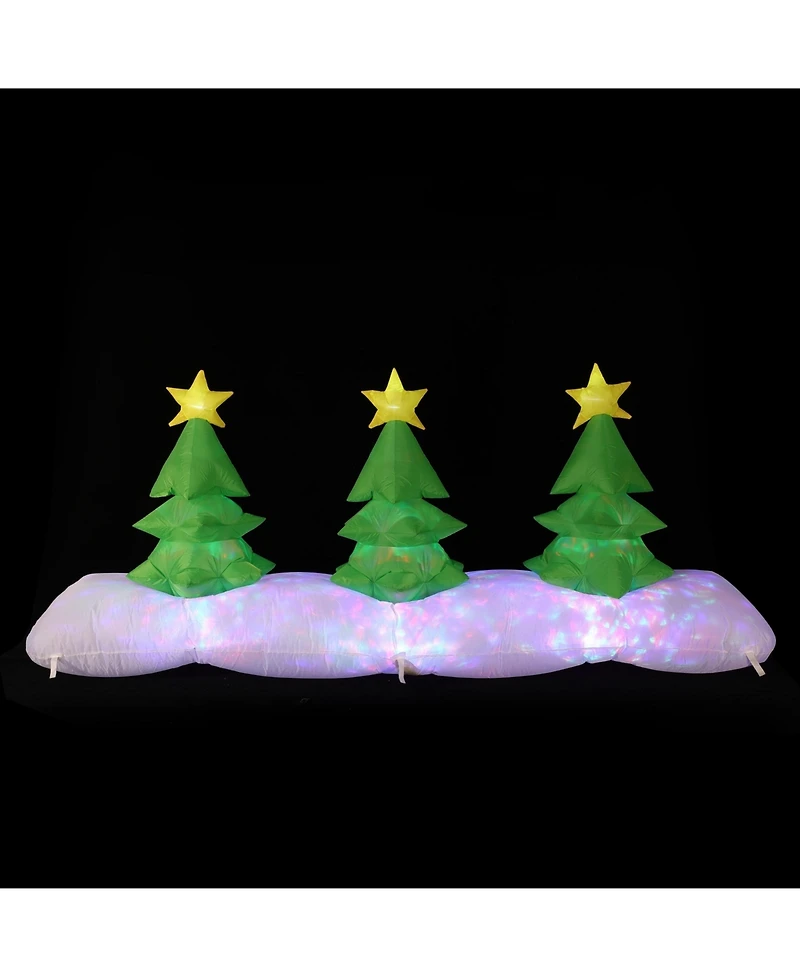LuxenHome 8.2Ft Long Christmas Tree Inflatable with Festive Disco and Flashing Lights