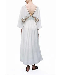 Nocturne Women's Maxi Dress with Embroidery Details
