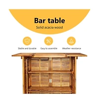Bar Table 43.3"x19.7"x41.3" Solid Acacia Wood