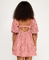 Seni & Cade Juniors' Short-Sleeve Lace Dress