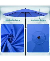 9 foot outdoor patio umbrella with button tilt and crank