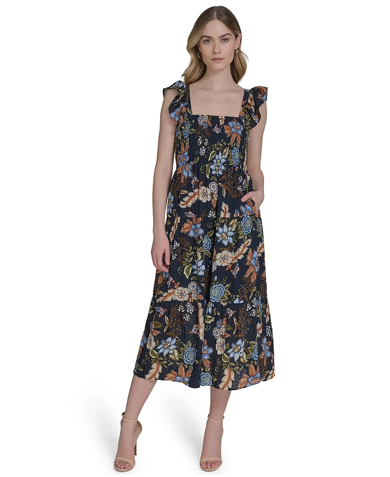 Vince Camuto Women's Sleeveless Square-Neck Midi Dress
