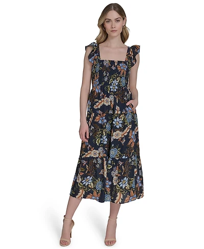 Vince Camuto Women's Sleeveless Square-Neck Midi Dress
