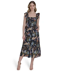 Vince Camuto Women's Sleeveless Square-Neck Midi Dress