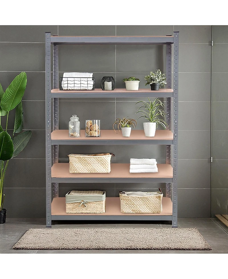 Slickblue Heavy-Duty Adjustable 5-Level Storage Shelves for Garage, Basement, or Utility Organization