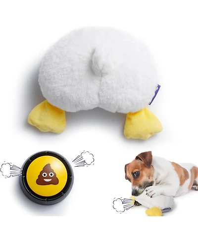 Nocciola Hilarious Farting Dog Toy, Emit Funny Farting Sounds When Press, Battery-Powered, Plush Stuffed Dog Toy for All Breeds Sizes