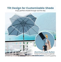 9 feet Patio Umbrella with Sun-Protective Canopy for Patio Garden Pool