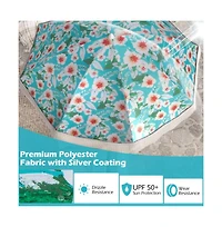 6.5 feet Beach Umbrella with Fringe Outdoor Tassel Push Button Tilt