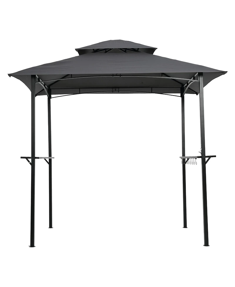 Flynama 8x5Ft Grill Gazebo Replacement Canopy,Double Tiered Bbq Tent Roof Top Cover