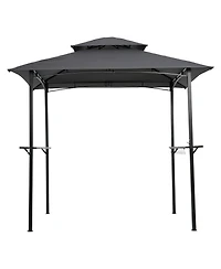 Flynama 8x5Ft Grill Gazebo Replacement Canopy,Double Tiered Bbq Tent Roof Top Cover