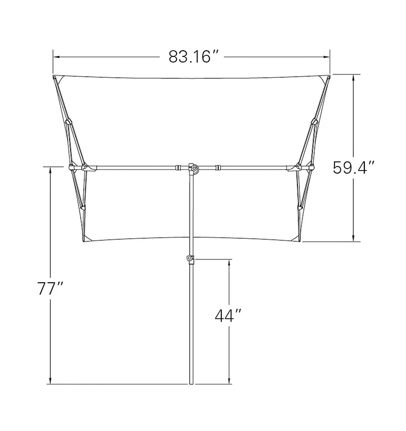 Mondawe 4.95FT x 6.93FT Rectangle Balcony Outdoor Umbrella