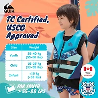 Quiksilver Uscg Approved Life Jacket, Evoprene Pfd Pvc Foam Swim Vest