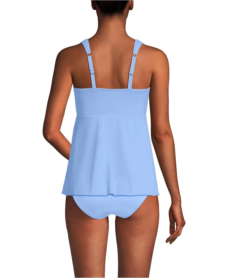 Lands' End Women's Adjustable Scoop Neck Flutter Tankini Top