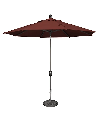 Mondawe 9FT Octagon Patio Umbrella with Push-Button Tilt, Black Frame