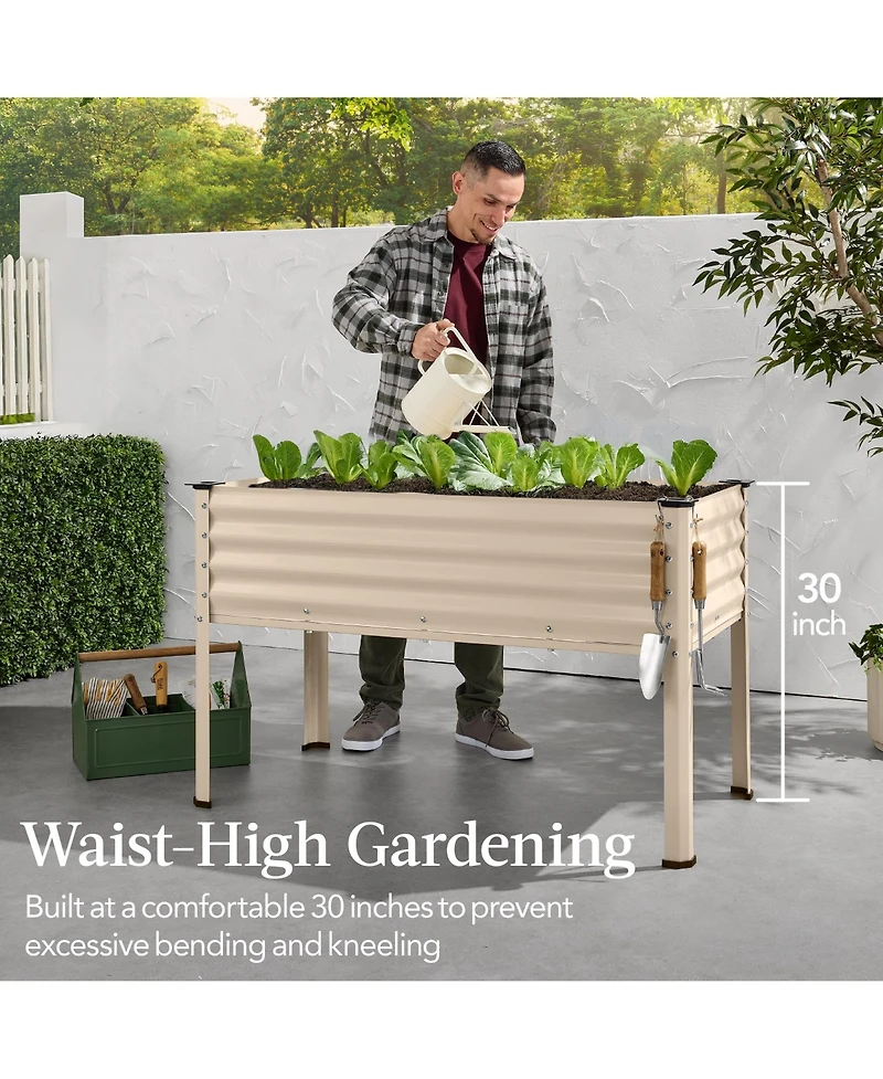 Best Choice Products 48x24x30in Elevated Galvanized Metal Garden Bed w/ Corner Protectors