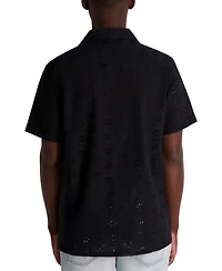 Karl Lagerfeld Paris Men's Floral Eyelet Shirt