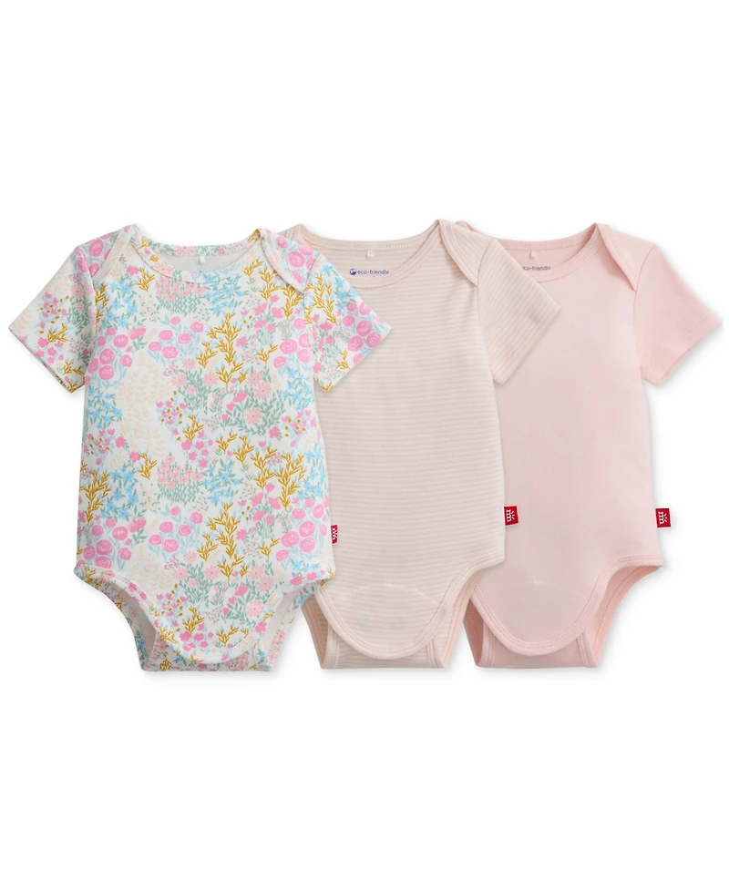 Magnetic Me Baby Cotton Bodysuits, 3 Pack