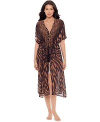 Miraclesuit Women's Raya De Safari Beaded Kimono Cover-Up