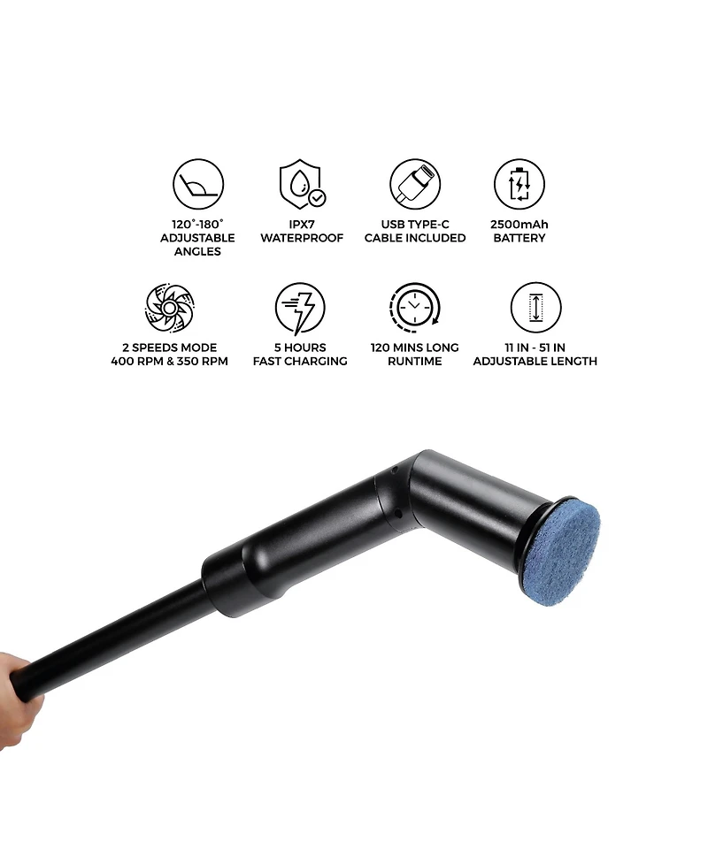 Pursonic Rechargeable Electric Scalable Scrubber Brush Reach New Heights in Cleaning