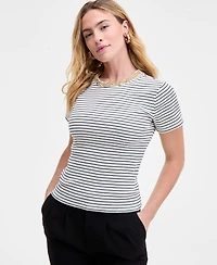 On 34th Women's Embellished-Crewneck Rib-Knit T-Shirt, Macy's Exclusive