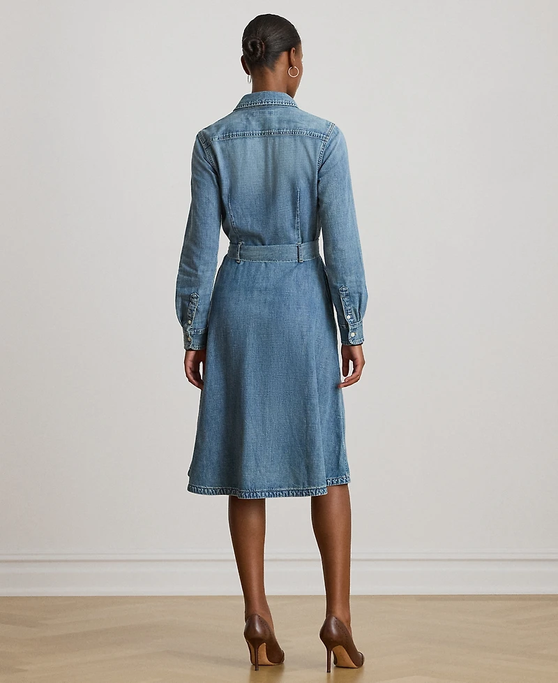 Lauren Ralph Petite Belted Denim Shirtdress