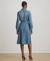 Lauren Ralph Petite Belted Denim Shirtdress