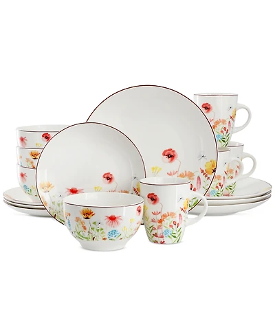 Elama Botanica 16 Pc. Dinnerware Set, Service for 4