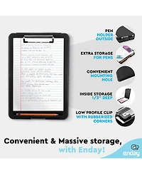 Clipboard with Storage Pink, Letter Compartments Case for Nurse Teachers Plastic Translucent Holds 100 Sheets Also Avail.