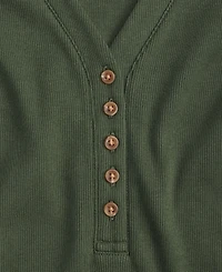 On 34th Women's Puff-Shoulder Long-Sleeve Henley T-Shirt, Macy's Exclusive