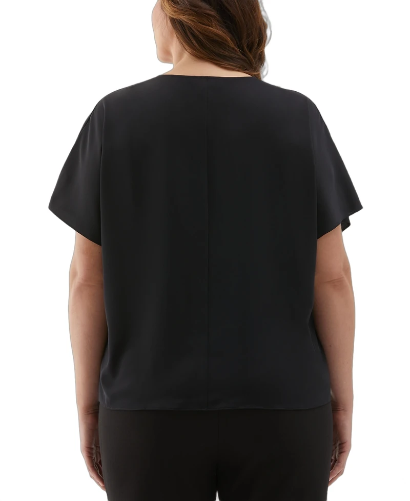 Ella Rafaella Plus Layered Dolman Short Sleeve Top