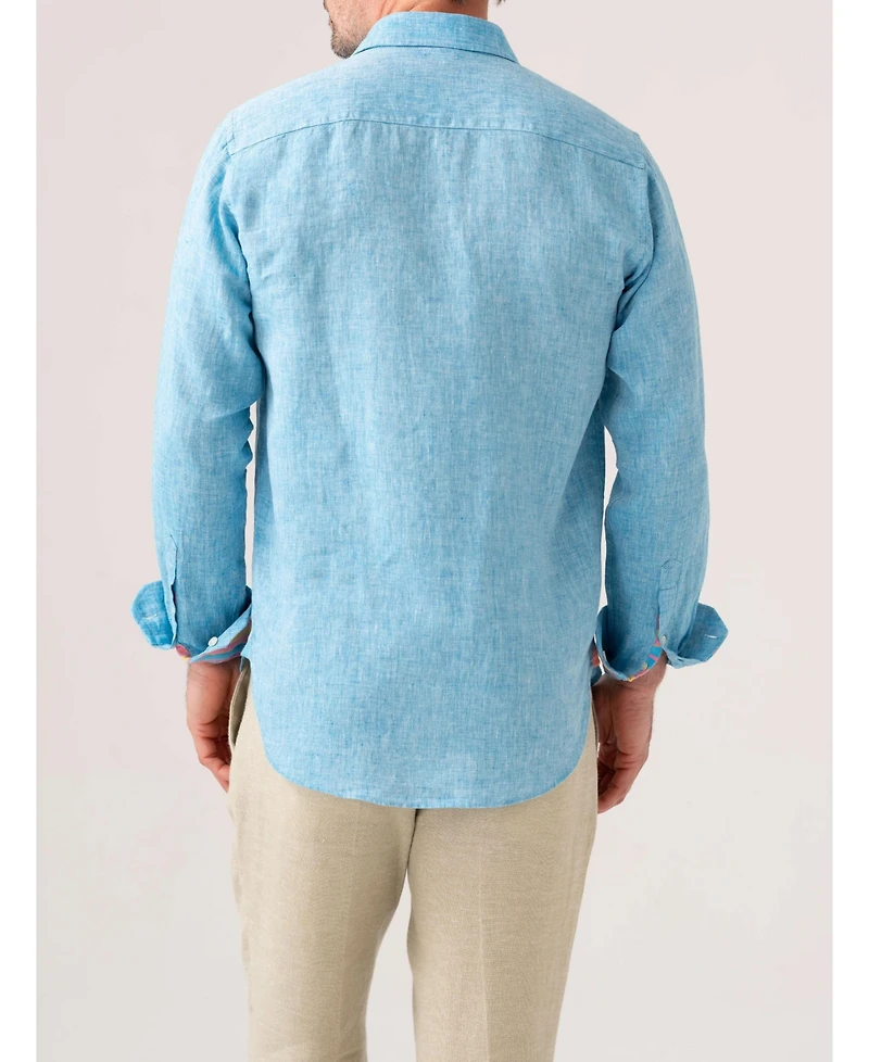 Koy Clothing Men's Regular Fit Long Sleeve Linen Shirt