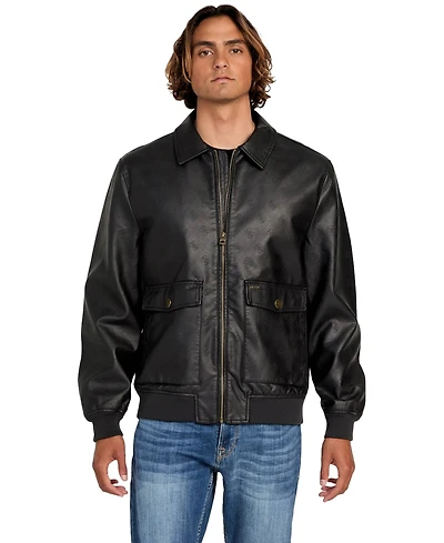 Guess Men's Monogram Aviator Jacket