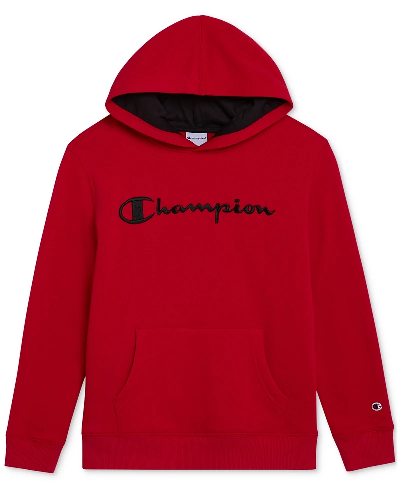 Champion Big Boys Signature Fleece Logo Hoodie