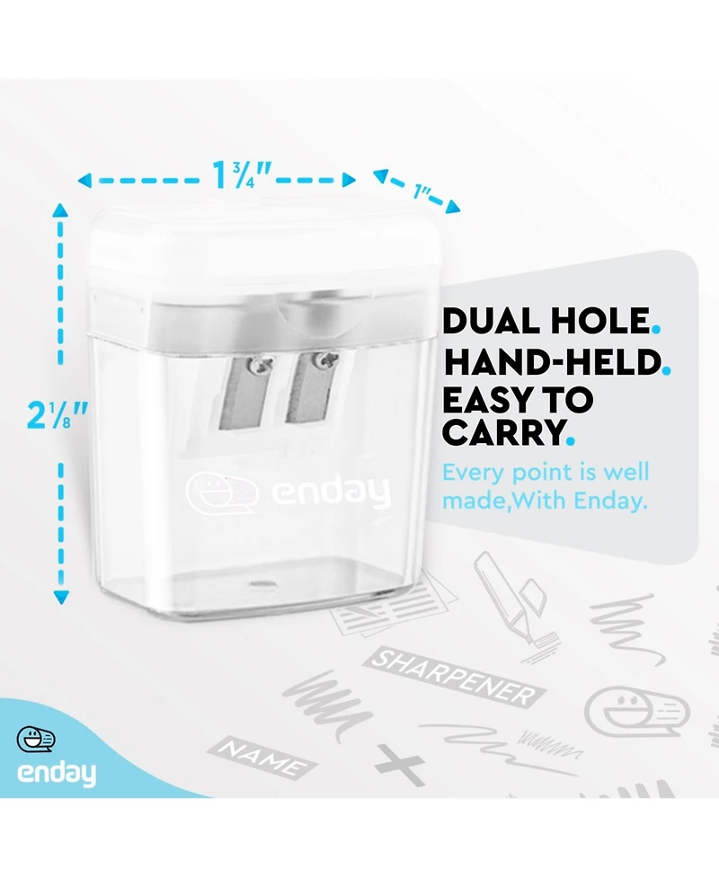 Pencil Sharpener Dual Hole Manual Yellow, Jumbo Crayon w/Cover & Bin, Handheld Sharpeners for Large Standard Pencils, 1 Pc –