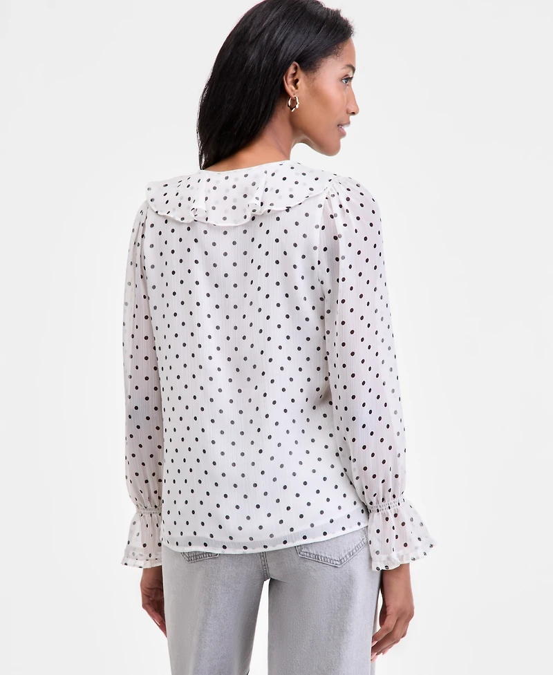 On 34th Women's Printed Ruffle Chiffon Blouse, Macy's Exclusive