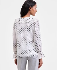 On 34th Women's Printed Ruffle Chiffon Blouse, Macy's Exclusive