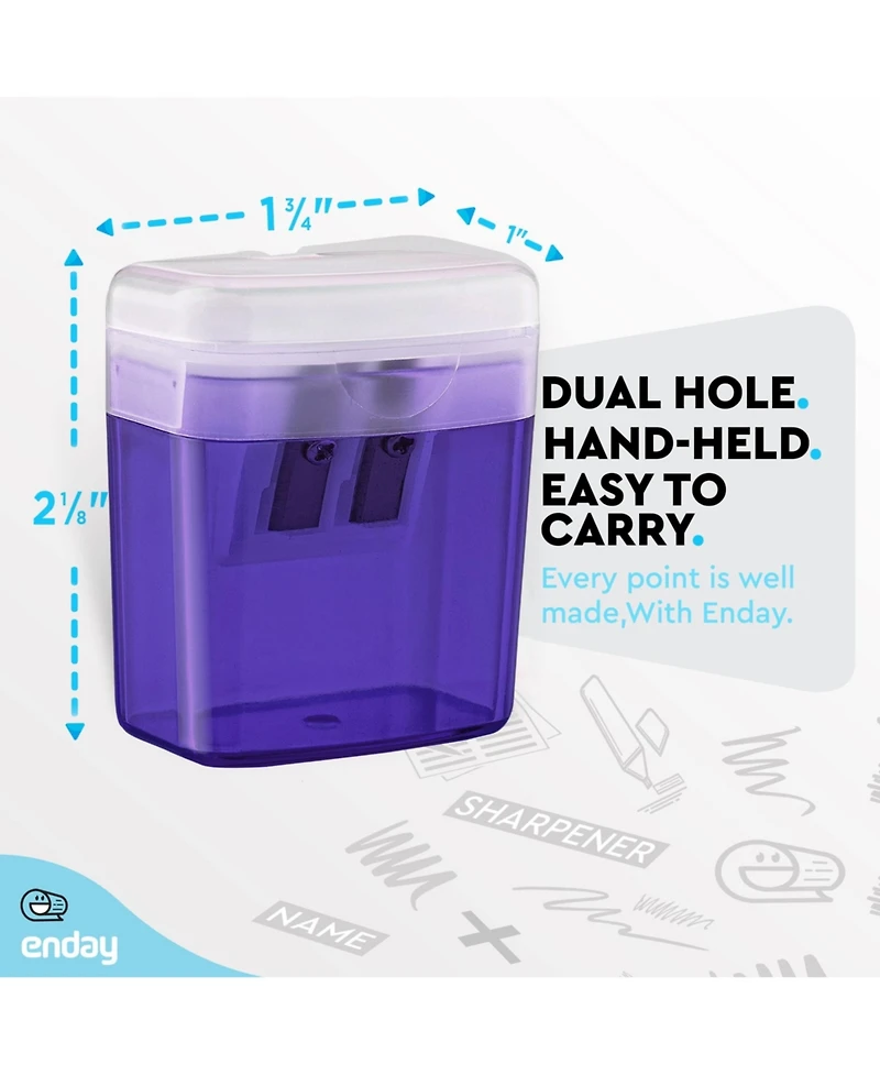 Pencil Sharpener Dual Hole Manual Yellow, Jumbo Crayon w/Cover & Bin, Handheld Sharpeners for Large Standard Pencils, 1 Pc –