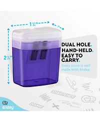 Pencil Sharpener Dual Hole Manual Yellow, Jumbo Crayon w/Cover & Bin, Handheld Sharpeners for Large Standard Pencils, 1 Pc –