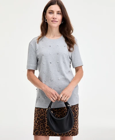On 34th Women's Cotton Embellished Short-Sleeve T-Shirt, Macy's Exclusive