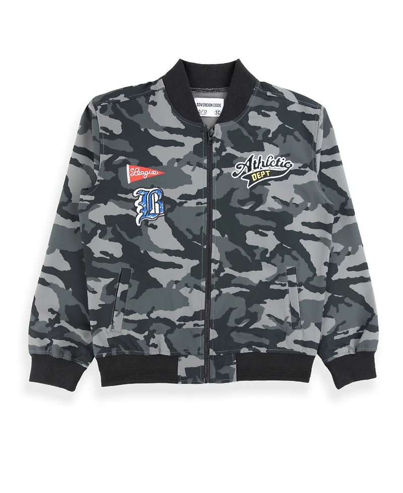 Sovereign Code Big Boys All Over Camo Print Lightweight Bomber Jacket