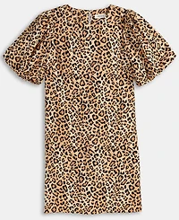 On 34th Women's Sketchy Leopard-Print Puff-Sleeve Mini Dress, Macy's Exclusive
