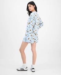 Love Tribe Juniors Witchy Woodstock Long Sleeve Shirt Shorts