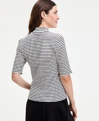 On 34th Women's Mock Neck Elbow-Sleeve Top, Created for Macy's