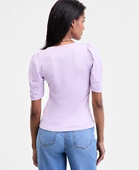 On 34th Women's Puff-Shoulder T-Shirt, Macy's Exclusive
